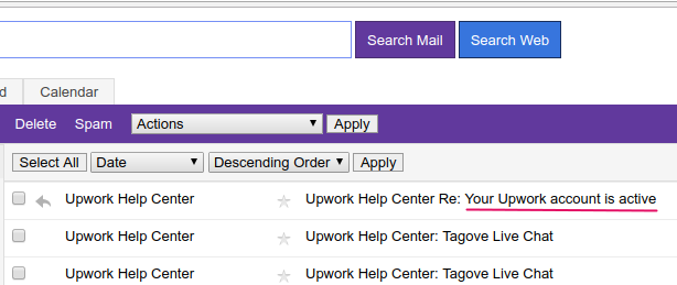 Email dari Upwork